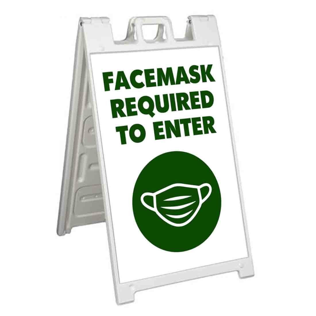 FACEMASK REQUIRED TO ENTER Signicade 24×36 Aframe Sidewalk Sign Banner Decal