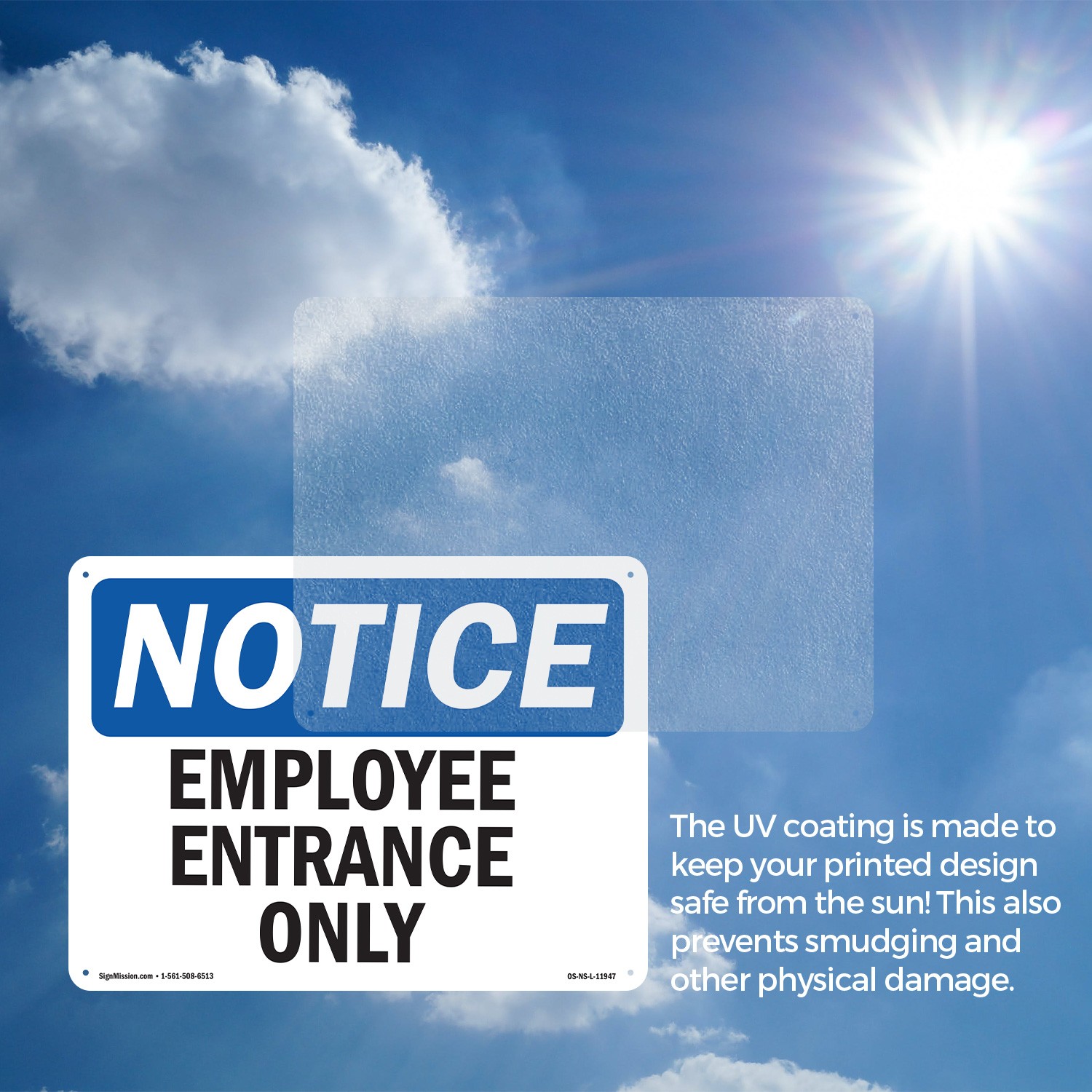 Employee Entrance Only OSHA Notice Sign Metal, Plastic, Or Decal – 5 or 10 Pack