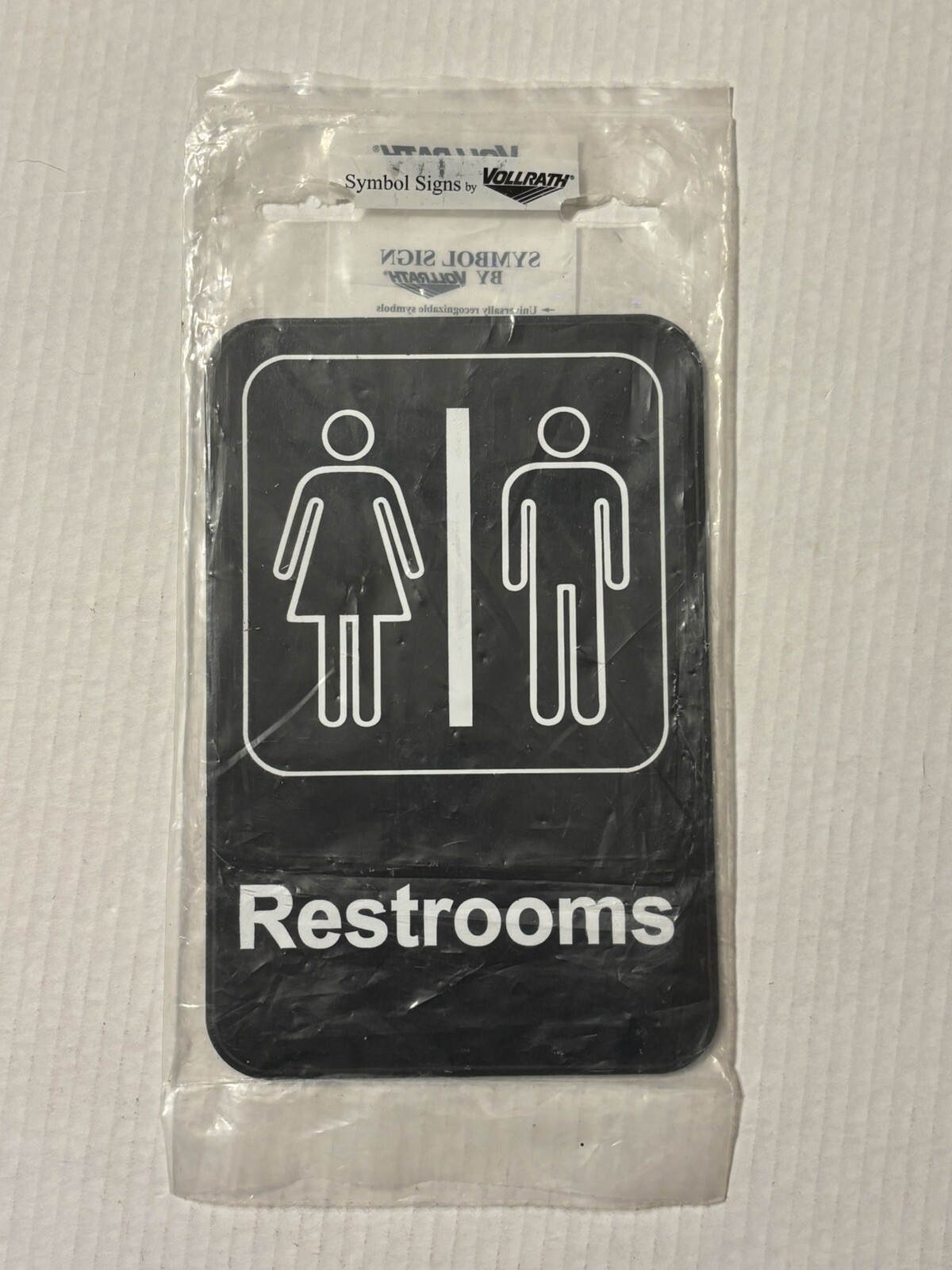 Male Female Restroom Sign Unisex 9″ x 6″ Vollrath