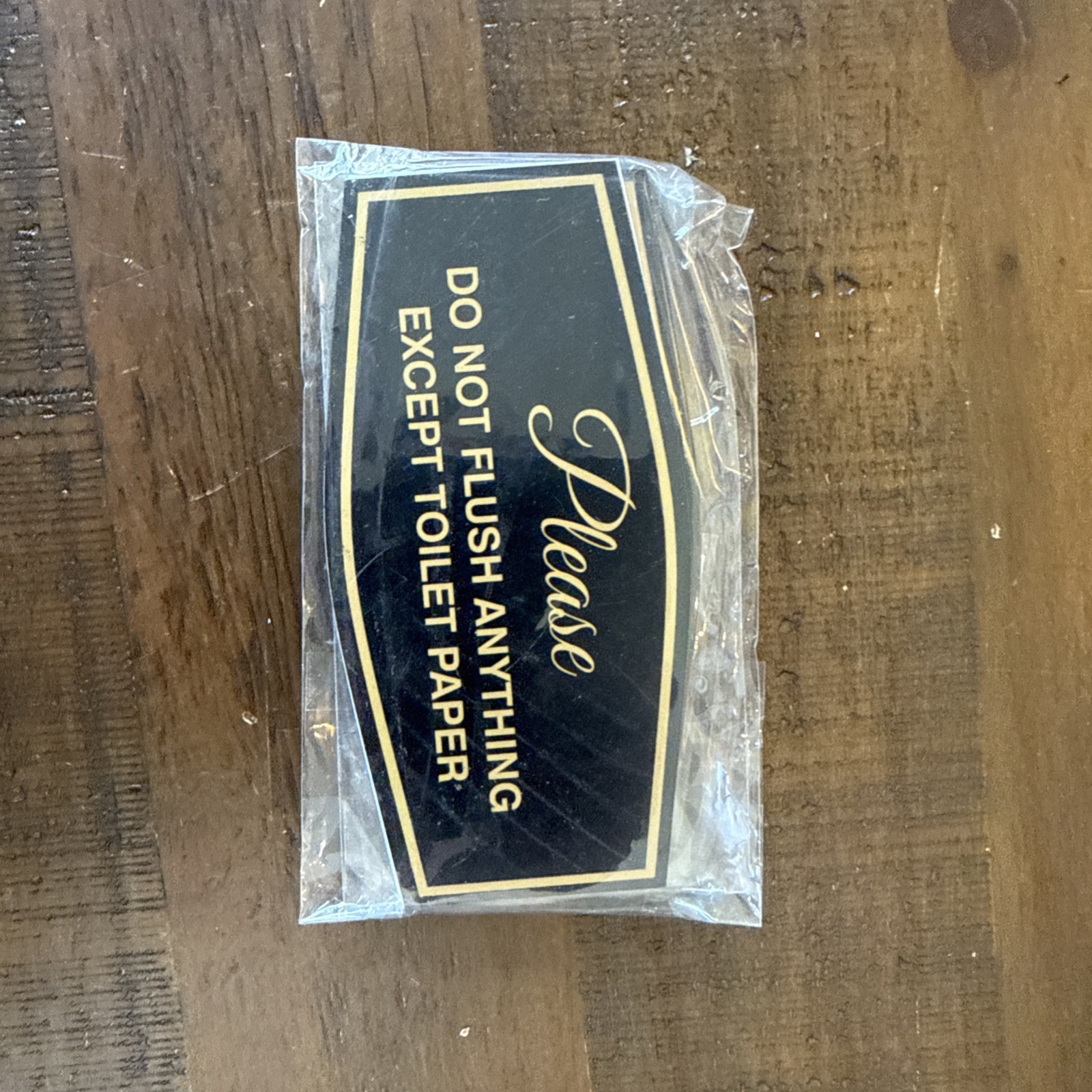 5 Pack Fancy Please Do Not Flush Anything Except Toilet Paper Sign Black Gold