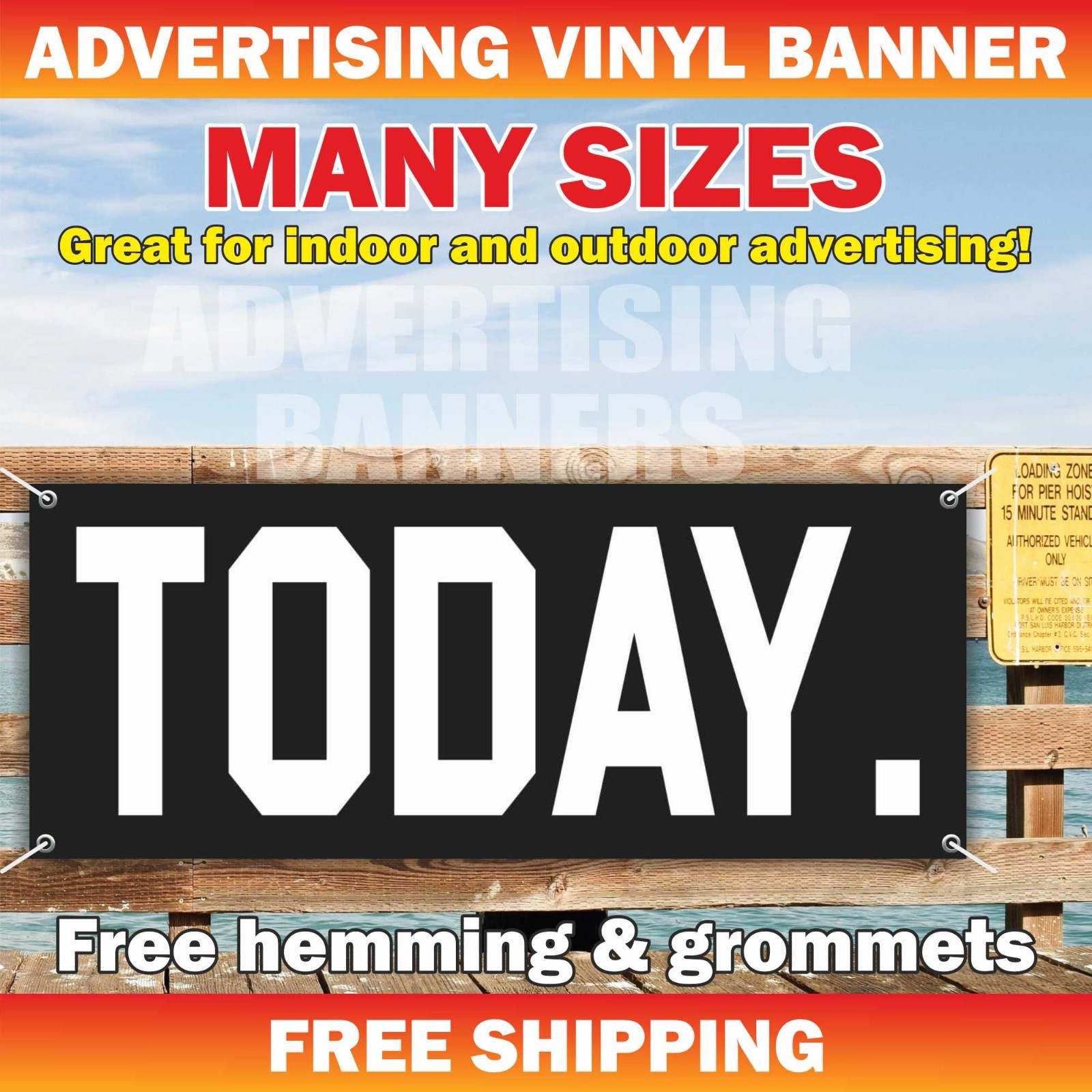 TODAY Advertising Banner Vinyl Sign Motivational Poster Workout Fitness Gym