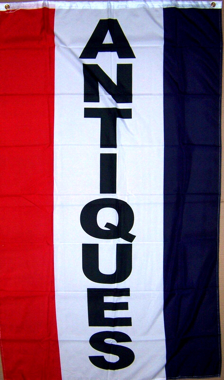 NEW 3 x 5 ft VERTICAL ANTIQUES SIGN BANNER FLAG better quality usa seller