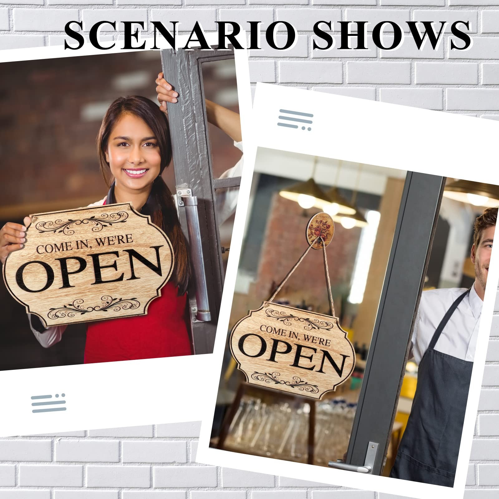 Open Closed Sign for Business, 11 x 8 Waterproof Double Sided Come In or Clos…