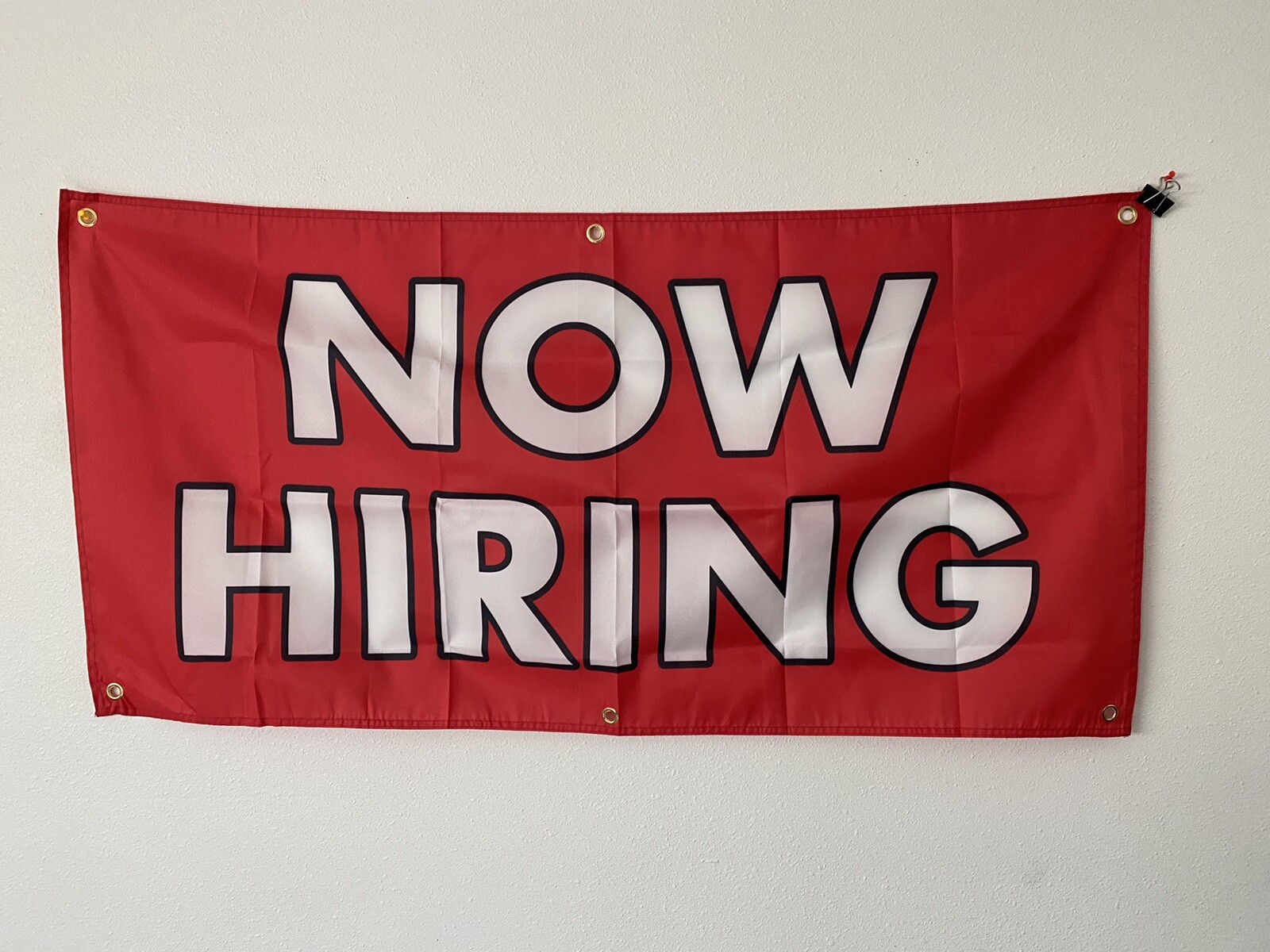 2×4 ft NOW HIRING Banner Sign Store Retail – Super Polyester Fabric-New A6