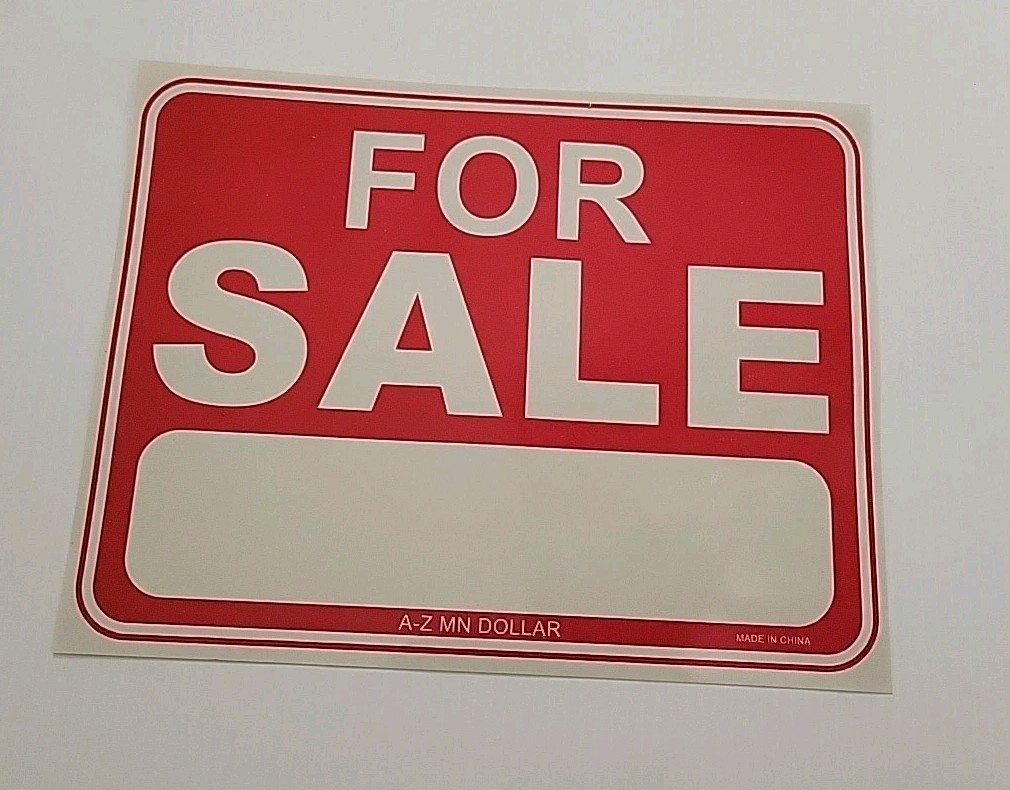 Set of 3 ‘FOR SALE’ SIGN 9X12″ Red and white Ready to hang Pinted SIgns NEW