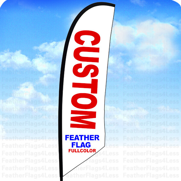 Custom Windless Swooper Flag Feather Banner Sign for 8 ft Pole Kit (Flag Only)