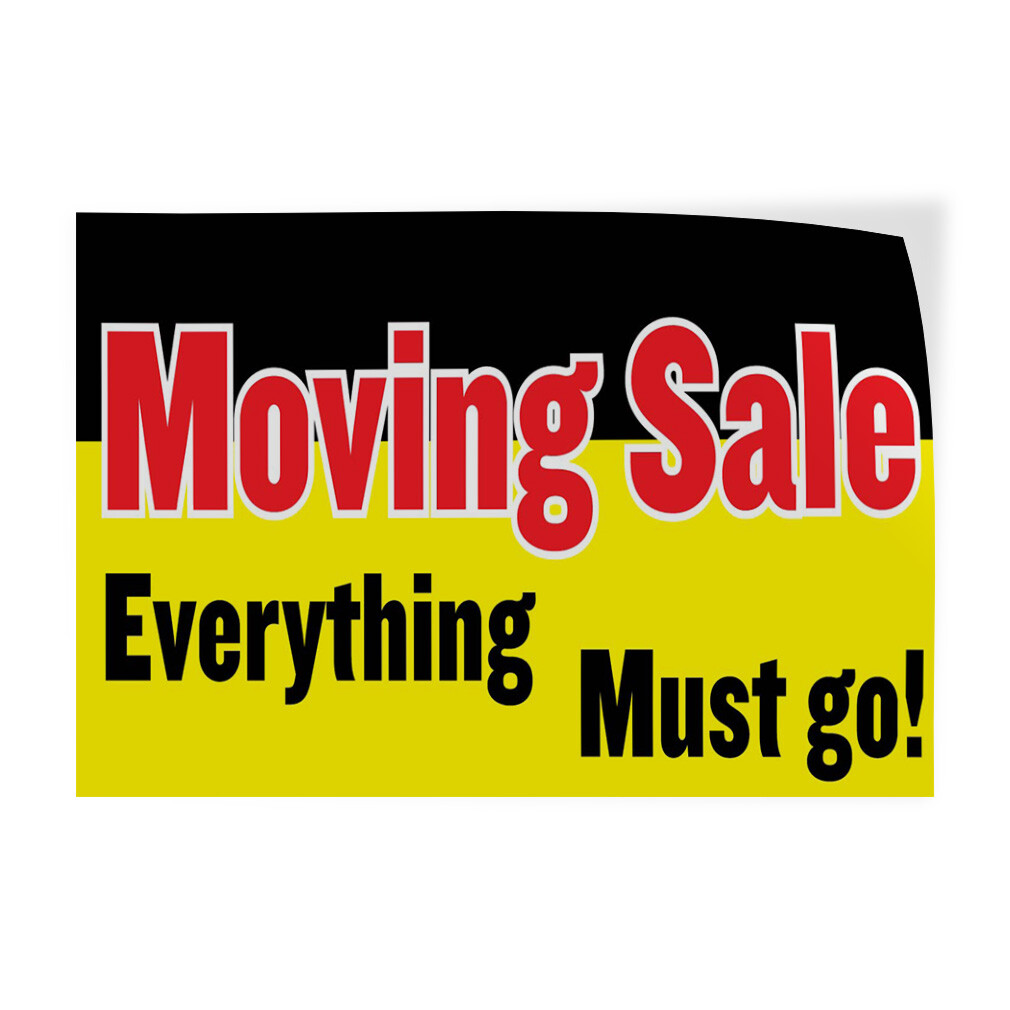 Decal Stickers Moving Sale Everything Must Go Business Vinyl Store Sign Label