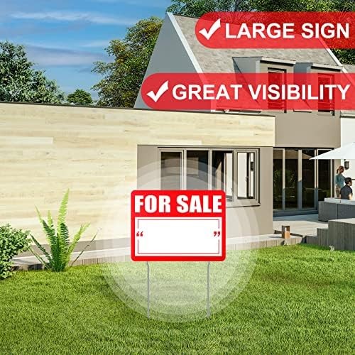 3 Pcs for Sale Yard Sign with Stake 12 x 16 Inch Double Sided Large Yard Red for