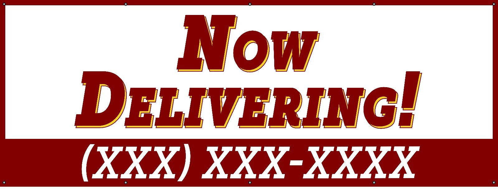 Food Delivery Banner 60″x156″ (5’x13′) Free Shipping/Customization