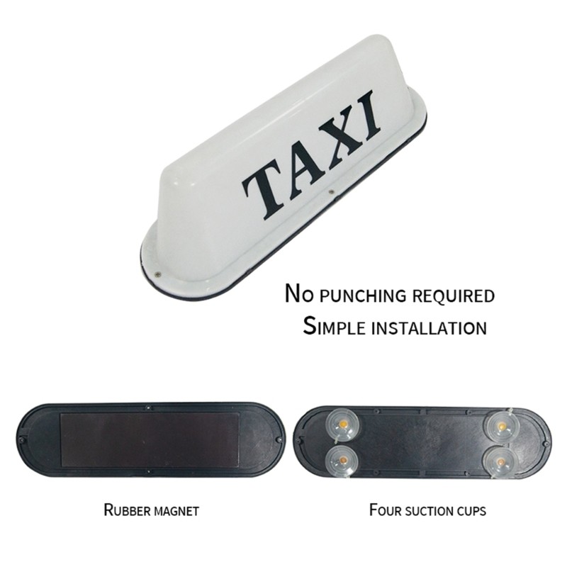 Led Illuminated Cab Roof Sign Lamp Vehicle Taxi Top Light Dome Universal