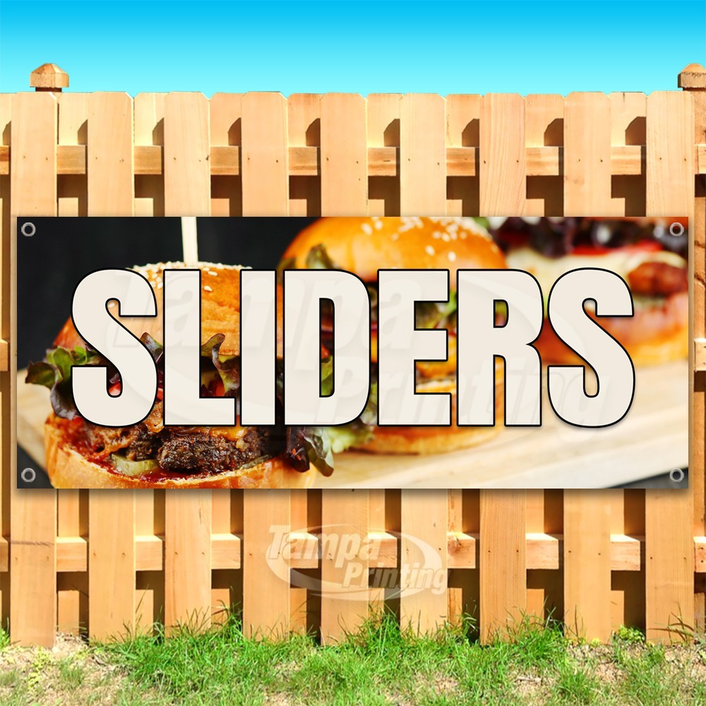 SLIDERS Advertising Burgers Restaurant Food Vinyl Banner Flag Sign USA SB11000