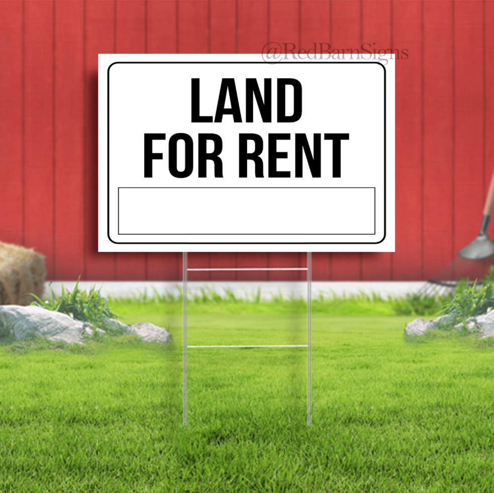 Land for Rent Indoor Outdoor Yard Sign with metal stakes