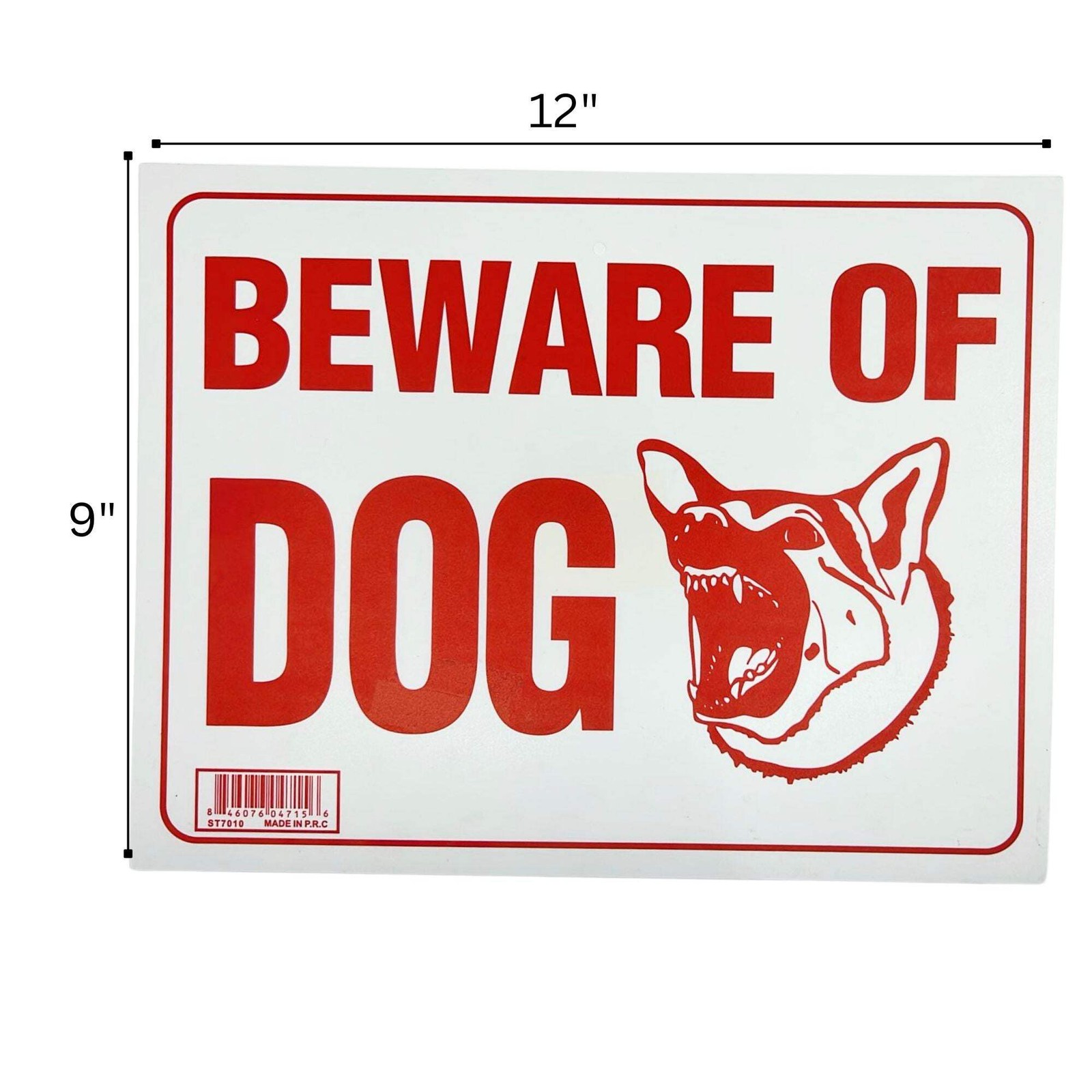 9″X12″ “BEAWARE OF DOG” Plastic Signage Sign-1 Pack