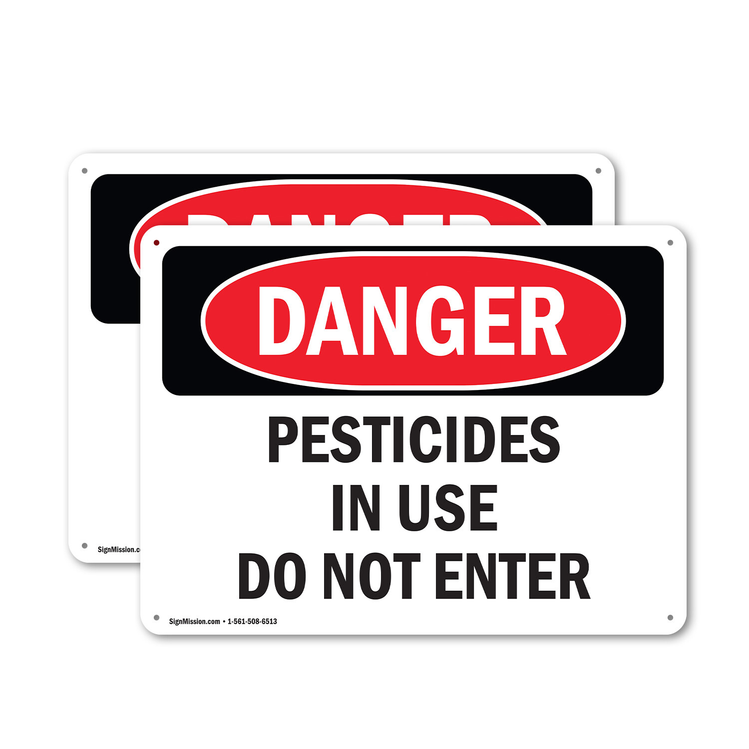 (2 Pack) Pesticides In Use Do Not Enter OSHA Danger Sign Decal Metal Plastic