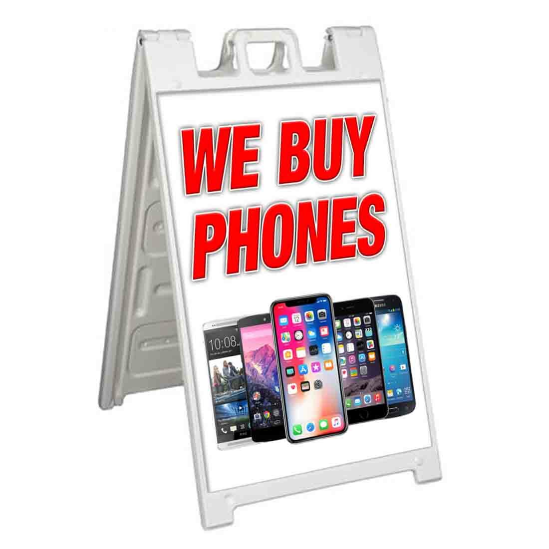 WE BUY PHONES Signicade 24×36 Aframe Sidewalk Sign Banner Decal CELLULAR