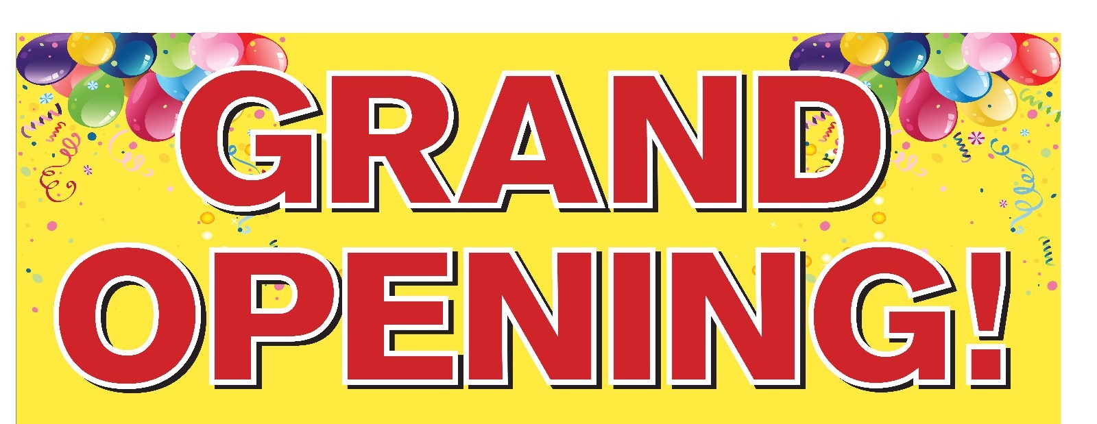 Grand Opening Banner 36″x96″ Free Shipping & Customization, Ready to Hang!