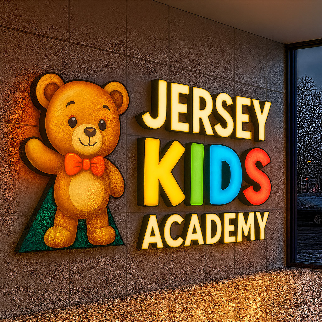 Montessori Preschool Daycare LED Channel Letters Custom Outdoor Storefront Sign