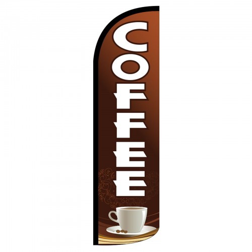 Coffee Brown Swooper Flag Only Windless 3′ Wide Sign Banner