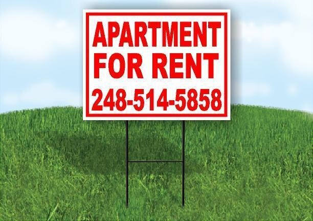 Apartment For rent 2485145858 Yard Sign Road with Stand Lawn Sign