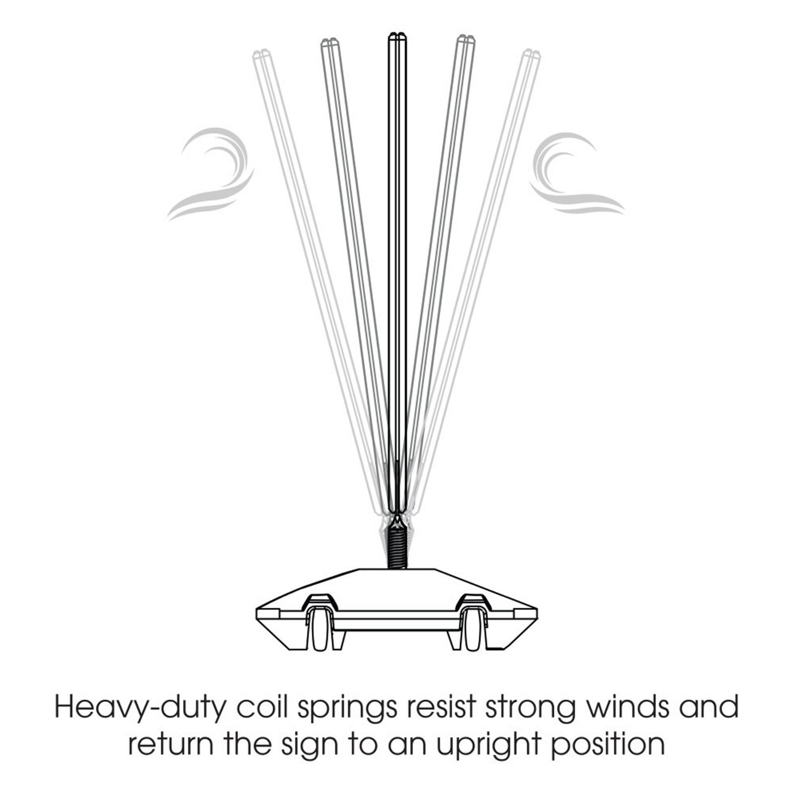 WindPro Weather Resistant Outdoor Sidewalk Sign Holder 30×40 Silver Water Base