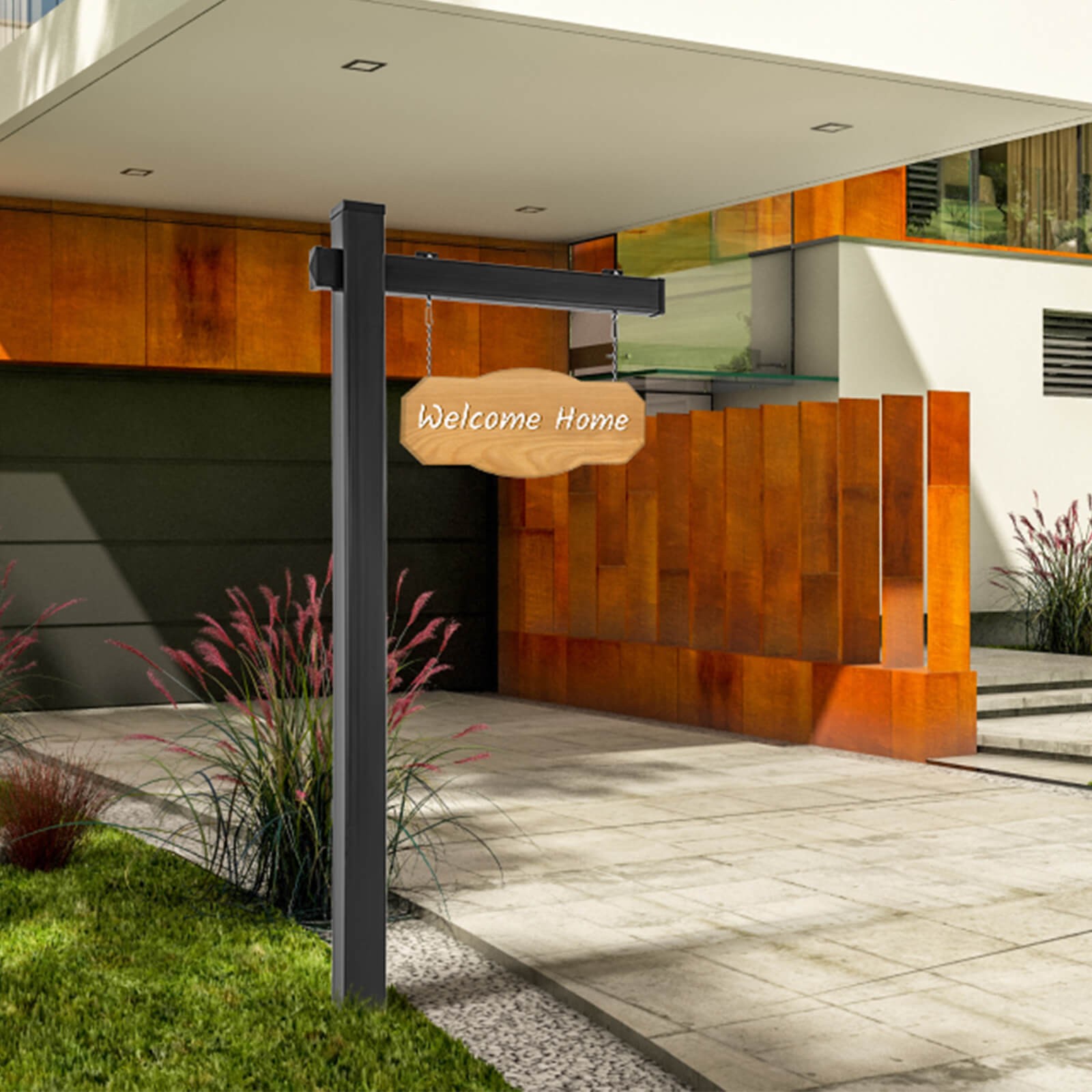 6′ UPVC Real Estate Sign Post Open House Yard Home for Sale W/Stake