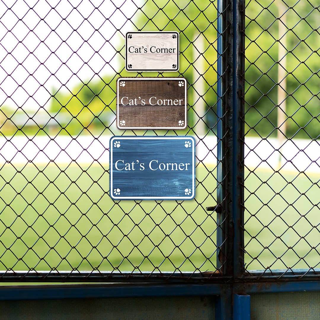 Classic Framed Plus Cat’s Corner Door or Wall Sign | Pet-friendly Signs