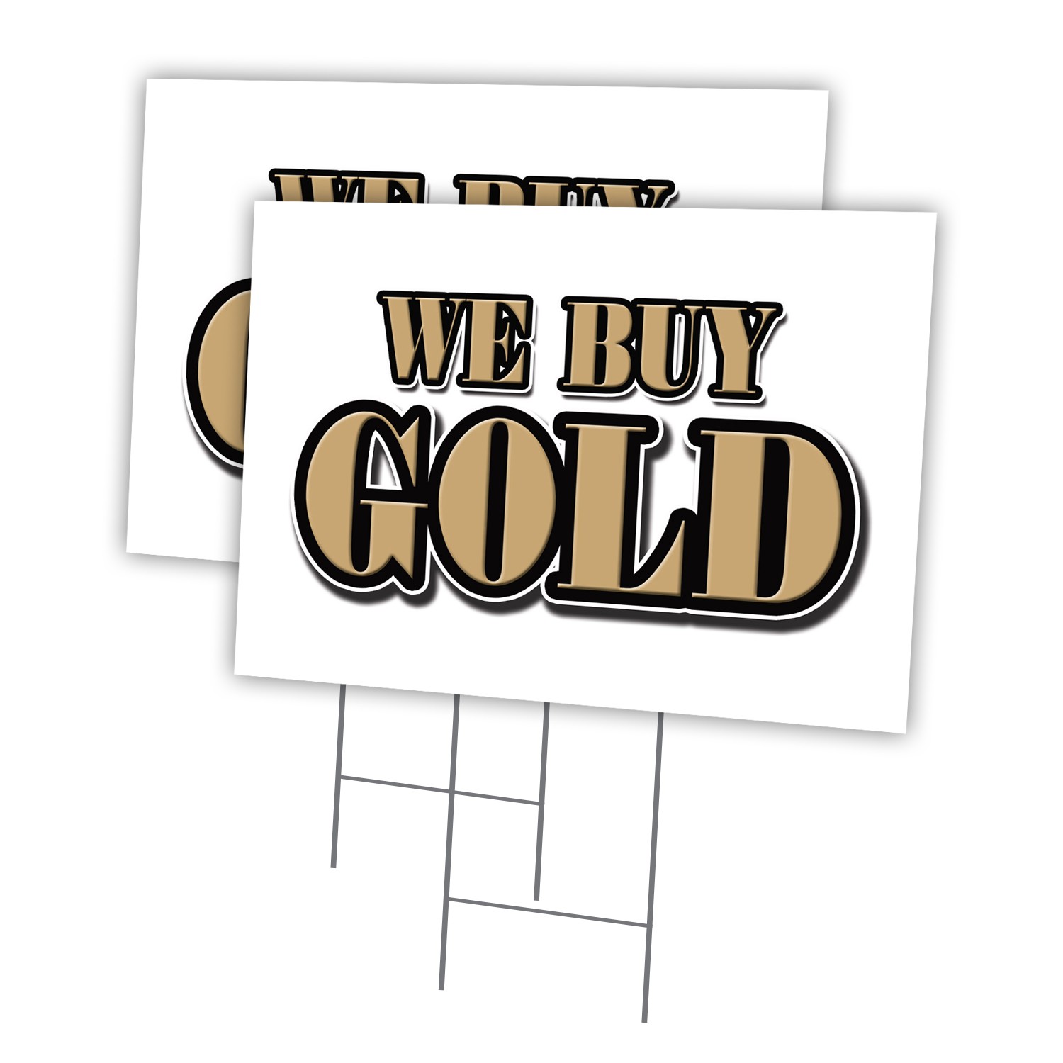 We Buy Gold Multi-Pack of Yard Signs & Stake outdoor plastic coroplast window