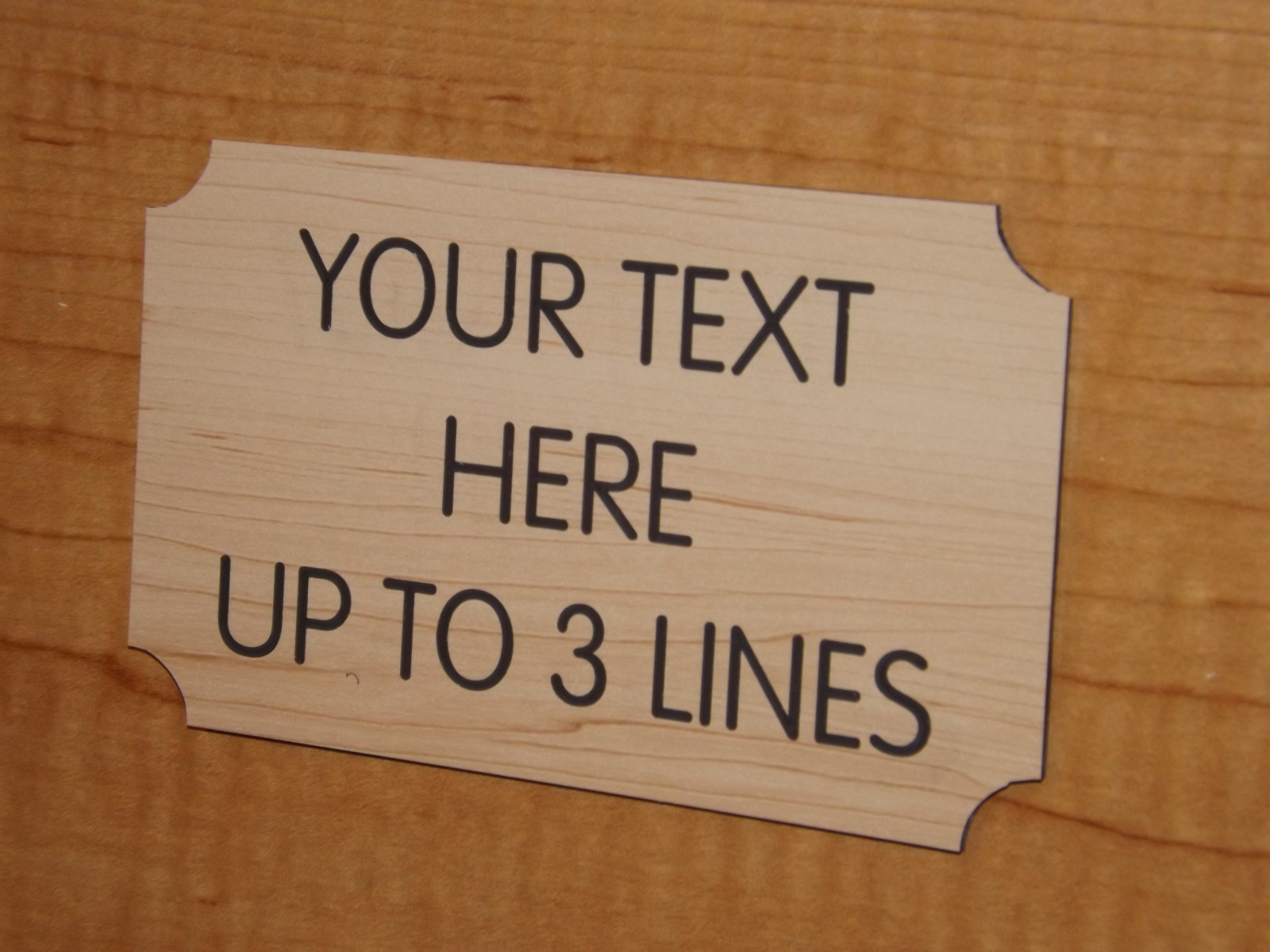 Custom Engraved 3×5 Birch Wood-Grain Sign Personalized Home Office Plaque Plate
