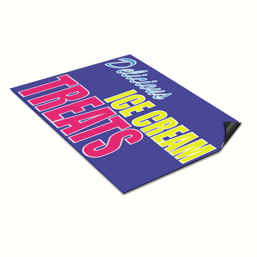 Car Magnet Set of 2 Delicious Ice Cream Treats Car Advertising Industrial Sign