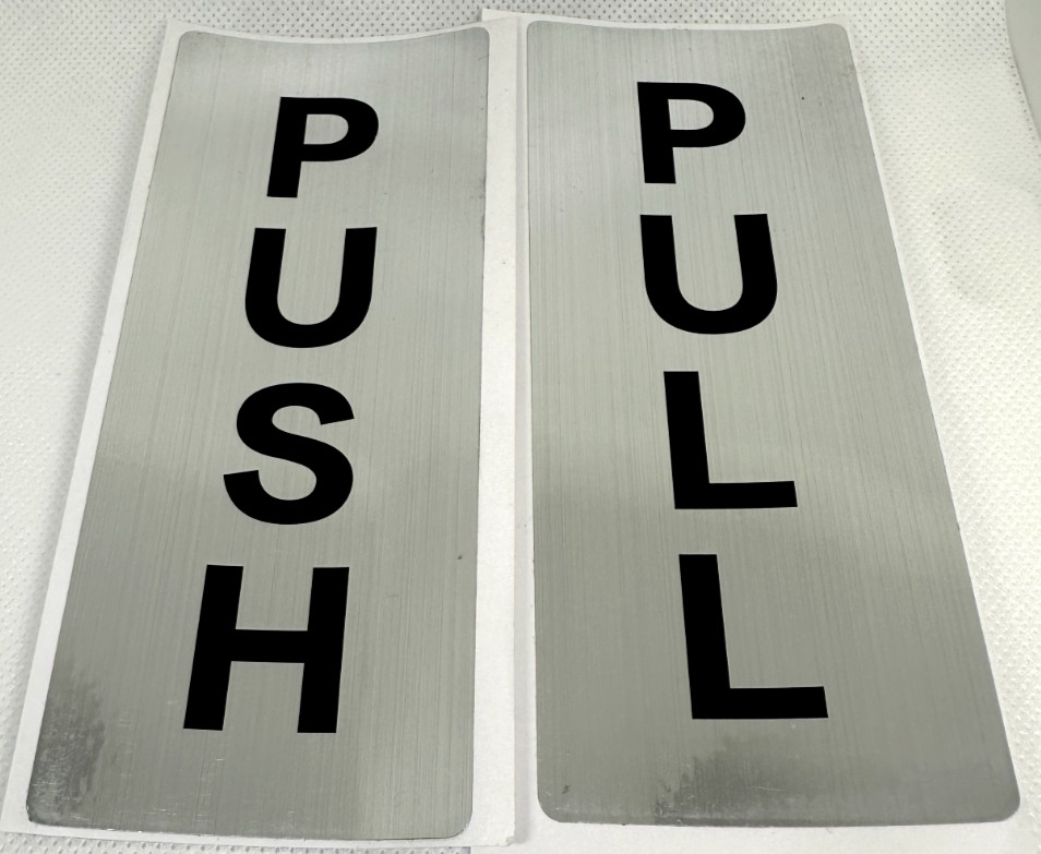 PUSH and PULL Door Sign Sticker Decal Vinyl Business Store Shop (3 Pack)