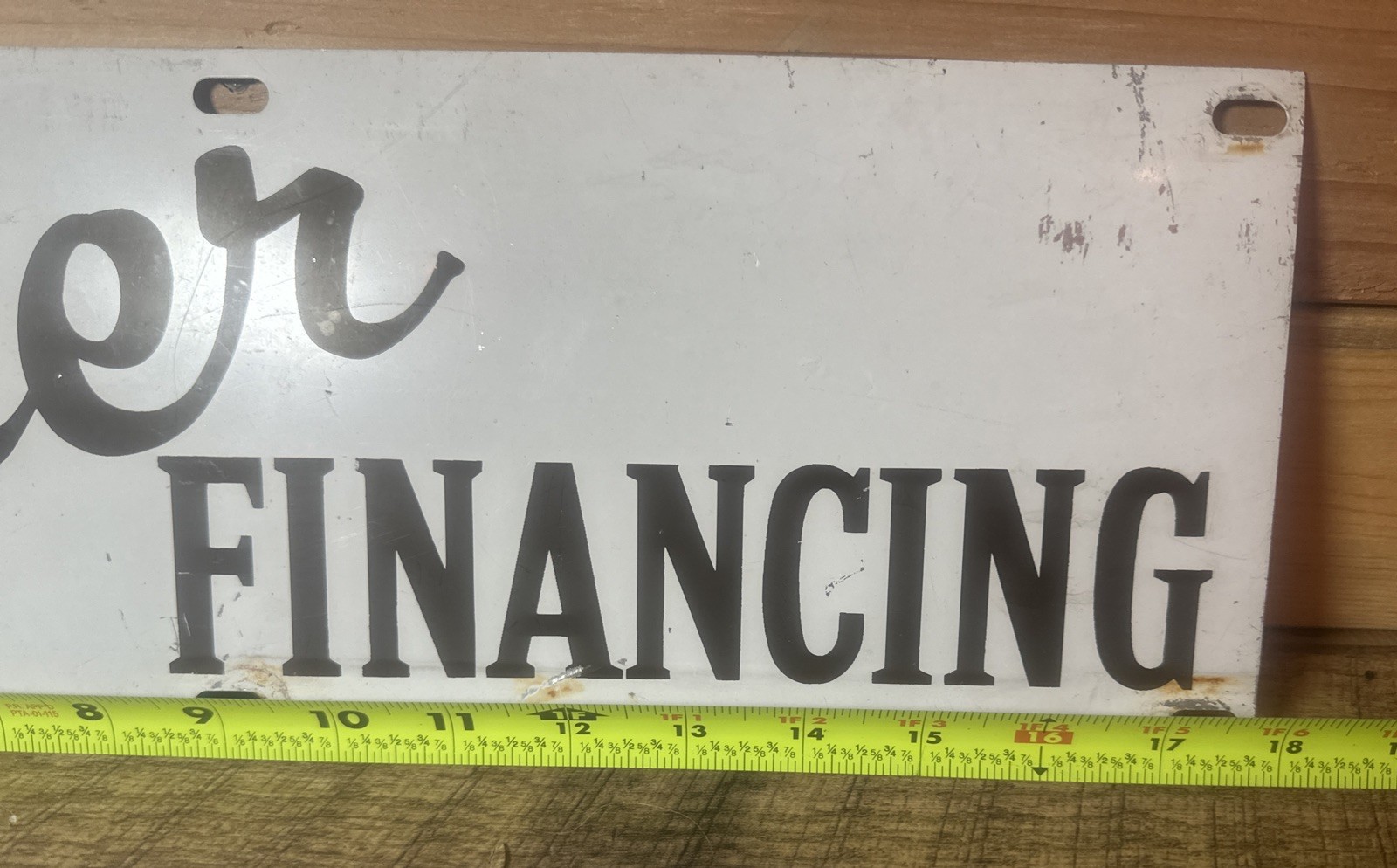 Vintage Two Sided Metal Owner Financing Sign