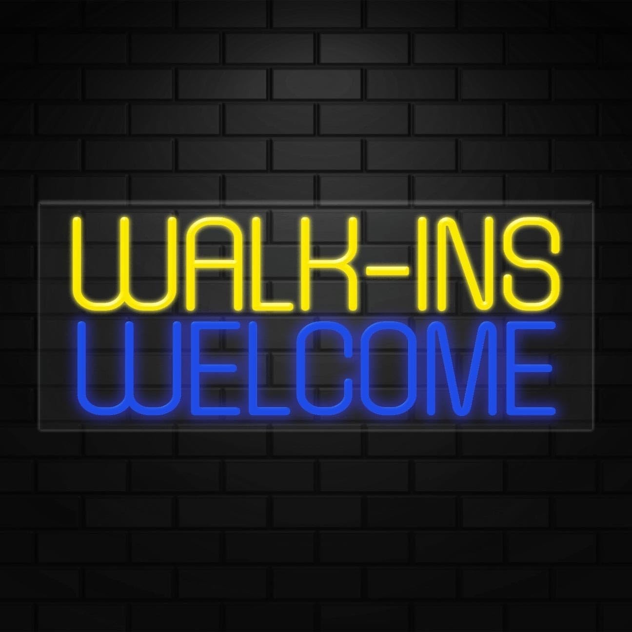 Walk-ins Welcome Neon Sign for Displays | LED Flex Neon | 30″W x 12″H x 1″D