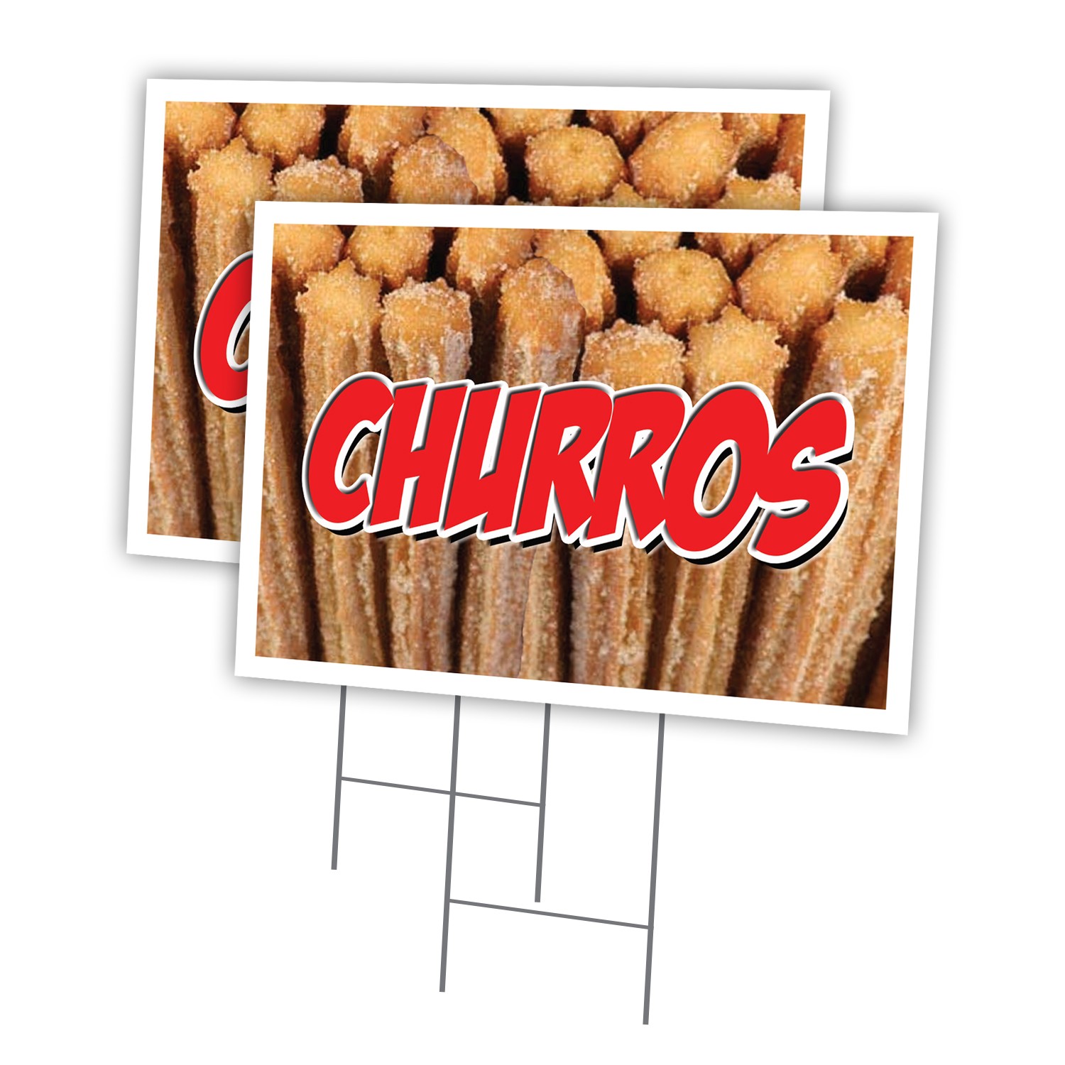 Churros Multi-Pack of Yard Signs & Stake outdoor plastic coroplast window