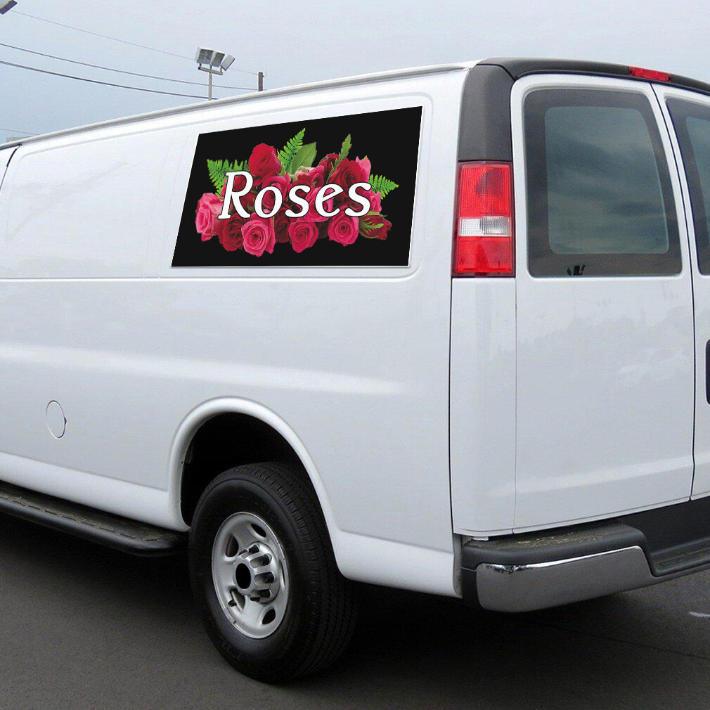 Car Magnet Set of 2 Roses Outdoor Advertising Printing Industrial Sign