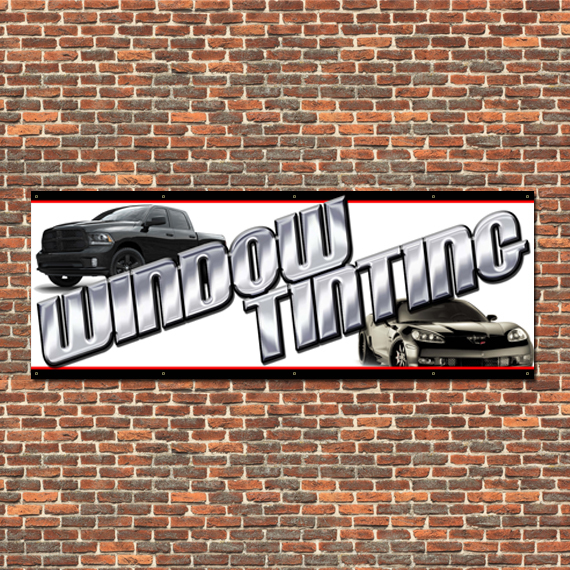 Window Tinting Banner 36″x96″ Free Shipping & Customization, Ready to Hang!