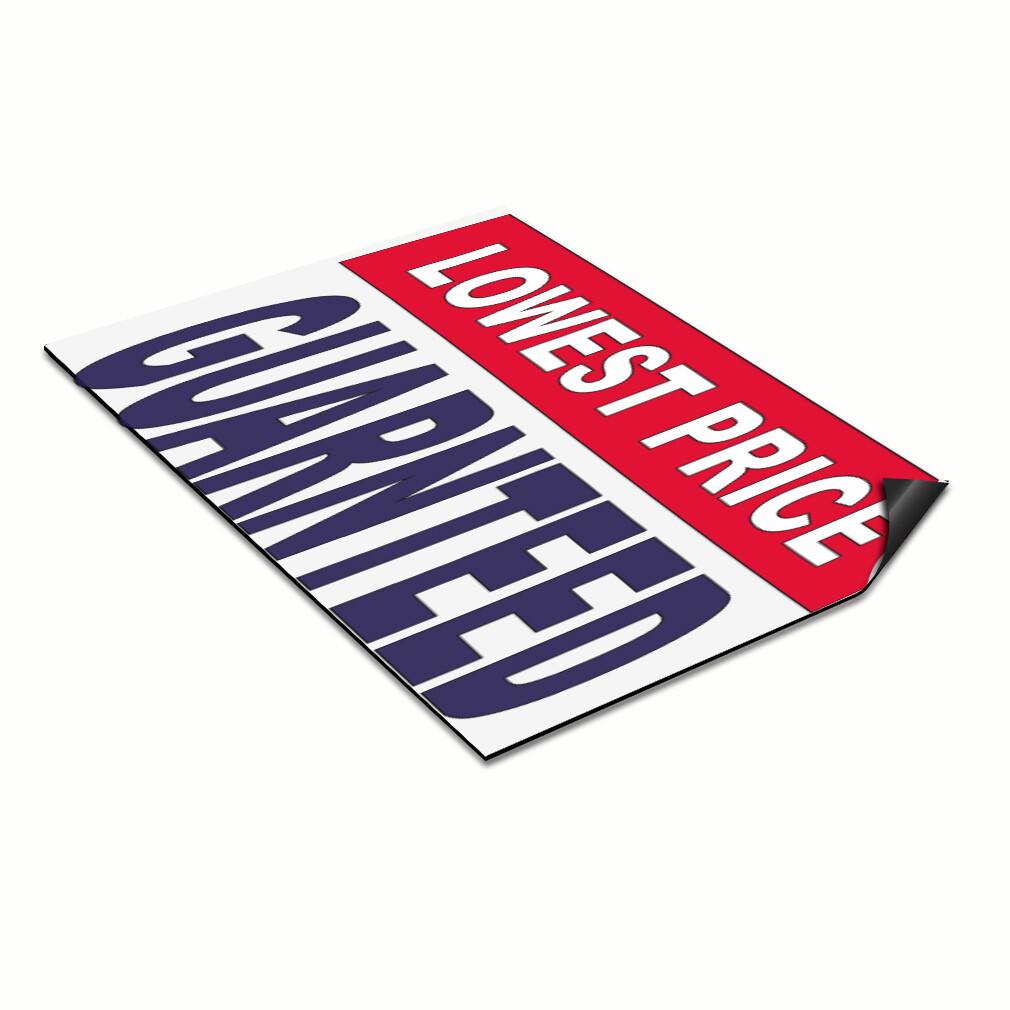 Car Magnet Set of 2 Lowest Price Guaranteed Red Blue Industrial Sign