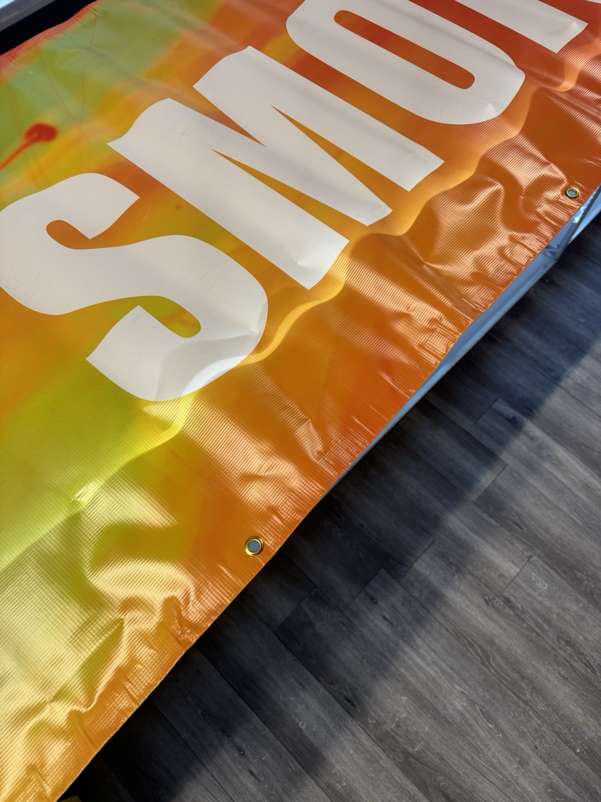 Vinyl Smoke Shop Banner Multi-Color with Pre-Grommet for Hanging 147.5”x31.5”