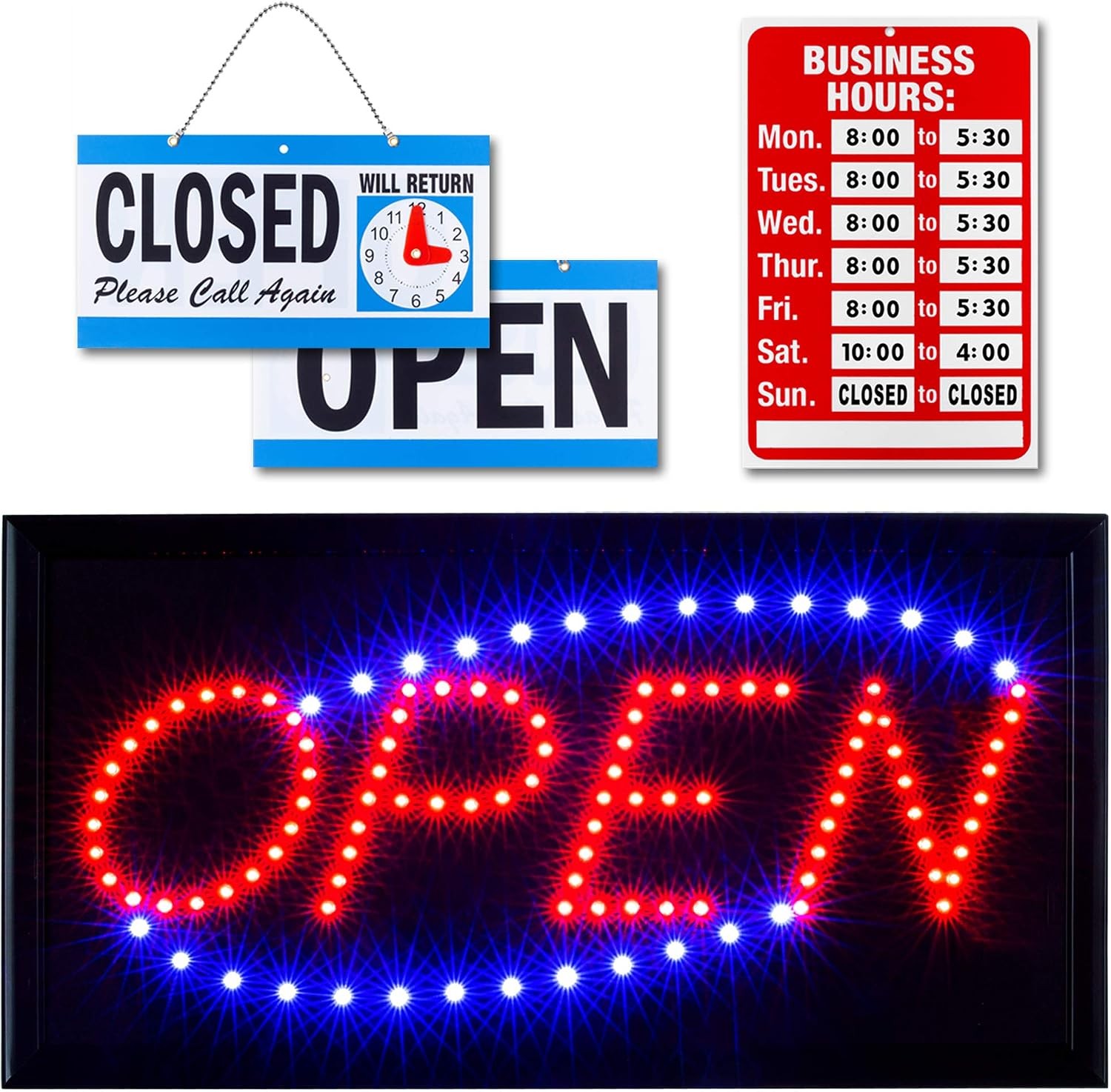Neon Open Sign for Business in Model 2 Color with Flashing Mode and Business …