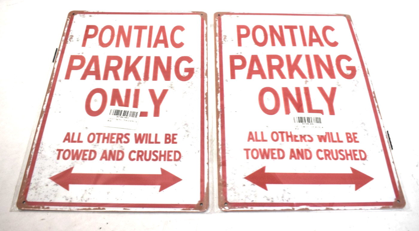 Pontiac Parking Only Metal Sign 8″ x 12″ Aluminum Stainless Steel Sign 2 Pack