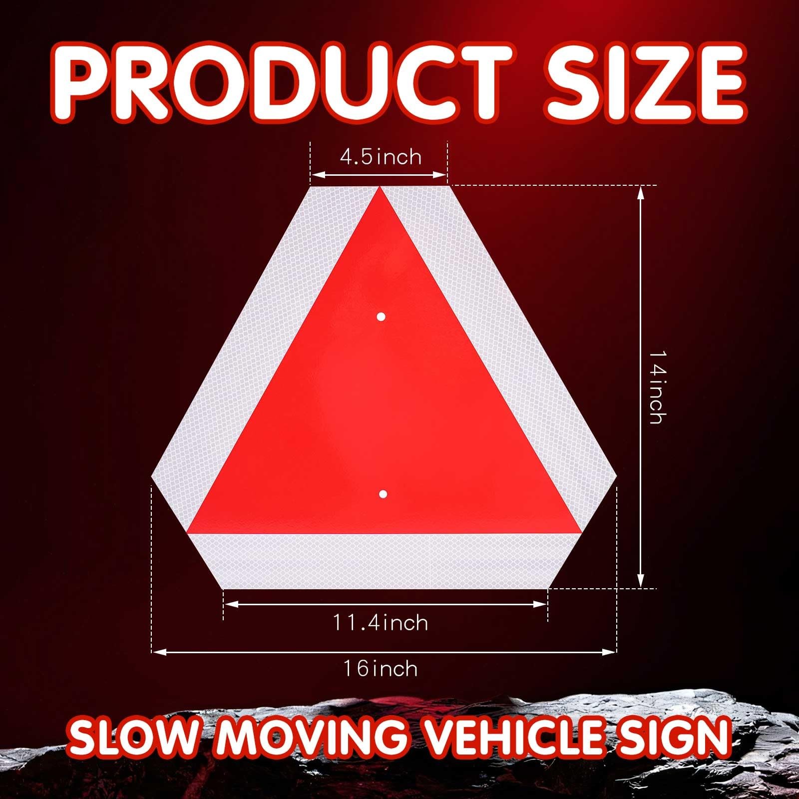 2026 Upgraded Glow in The Dark Slow Moving Vehicle Sign, Aluminum Slow Moving…
