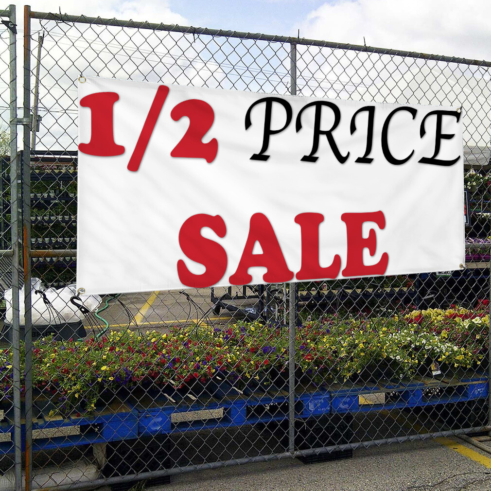 Vinyl Banner Multiple Sizes 1 2 Price Sale Advertising Printing A Business