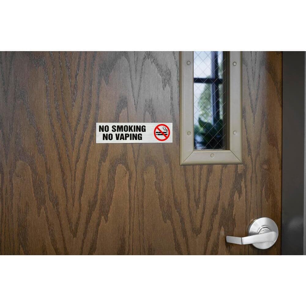 2 in. x 8 in. Plastic No Smoking/No Vaping Sign