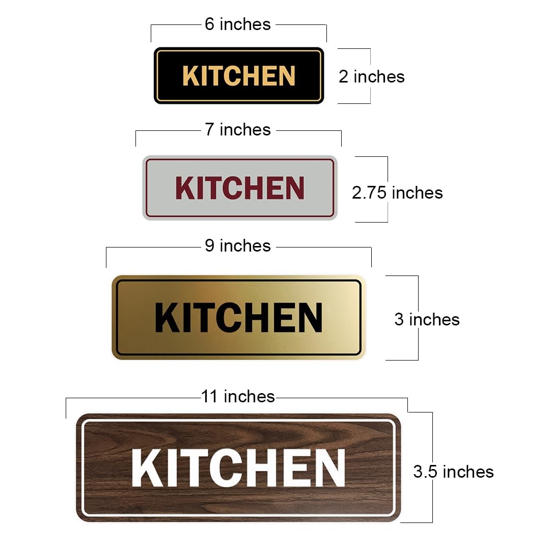 Standard Kitchen Sign Brushed Silver Medium Hardware Accessories