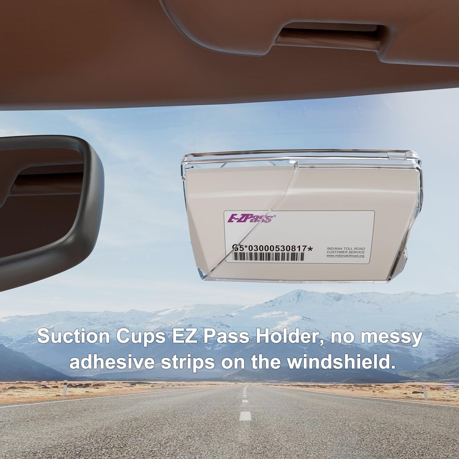 FLLIK EZ Pass Holder for Windshield. Ezpass with Strong 1Pack, Clear-A