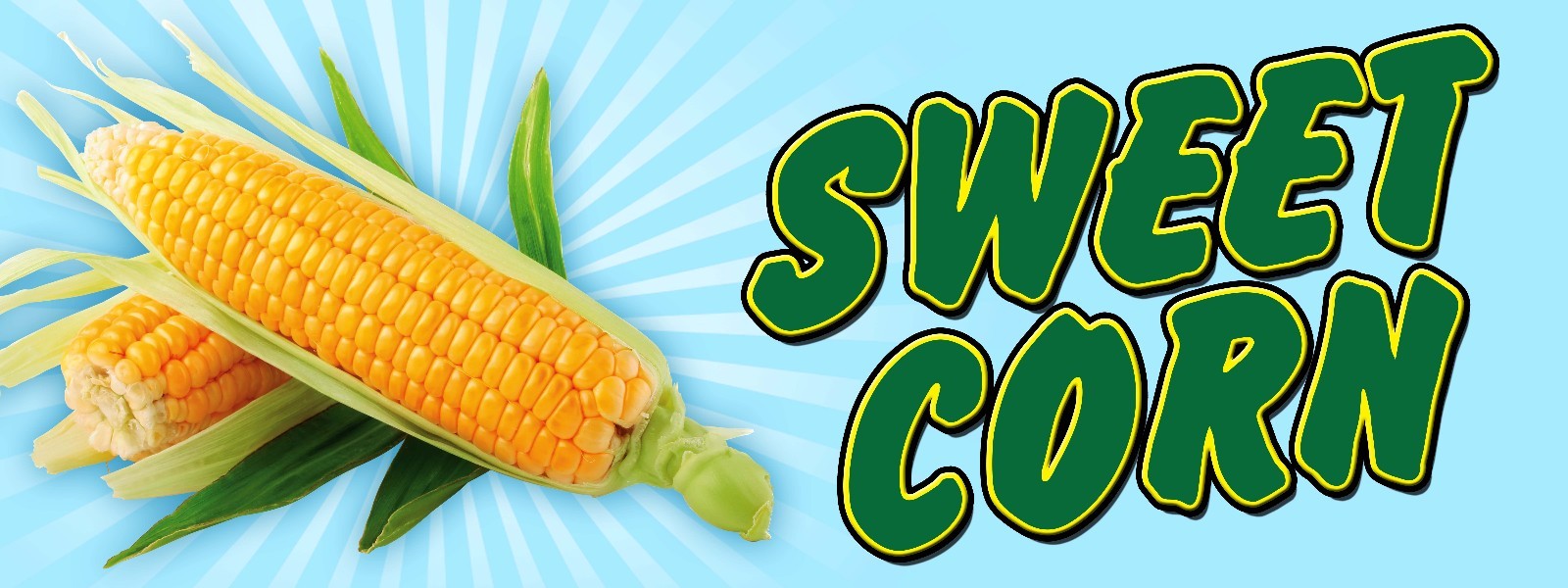 Sweet Corn Banner 18″x48″ Free Shipping & Customization, Ready to Hang!
