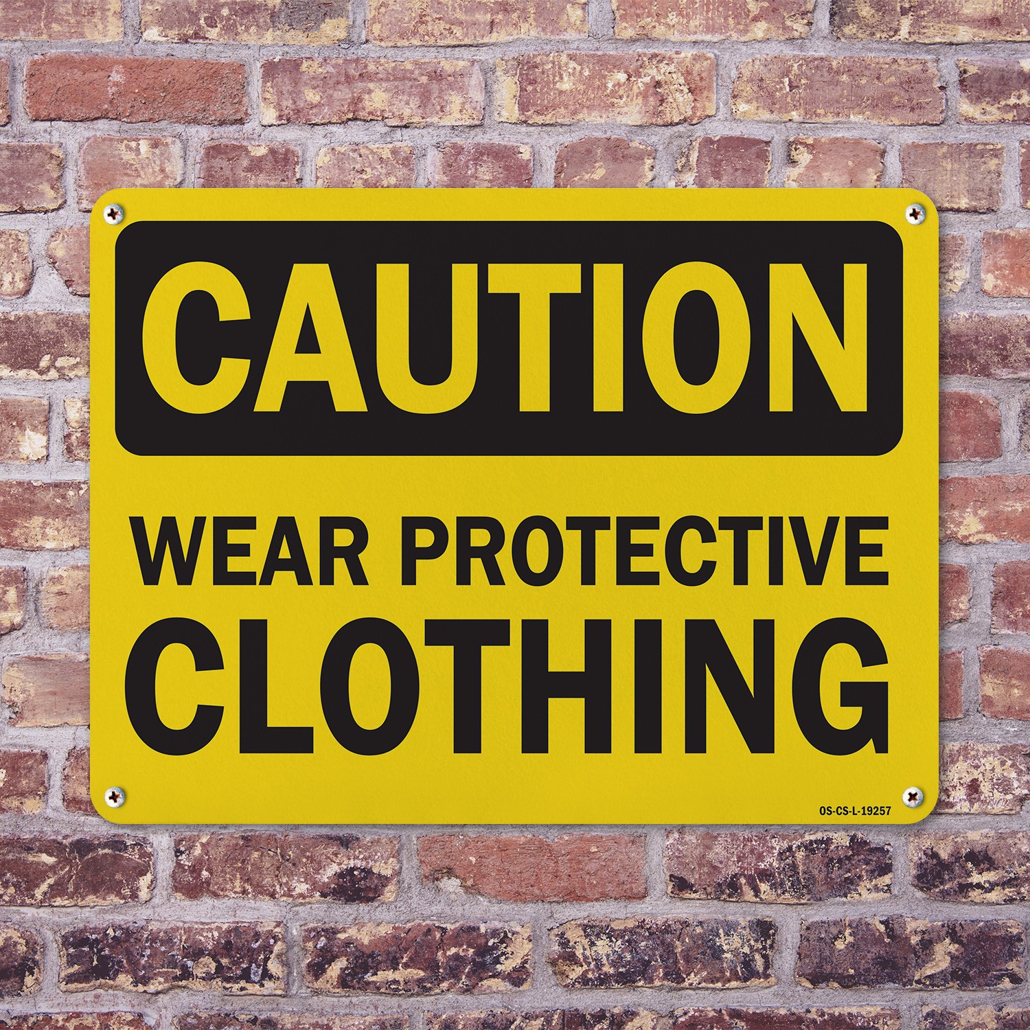 Wear Protective Clothing OSHA Caution Sign Metal Plastic Or Decal – 5 or 10 Pack