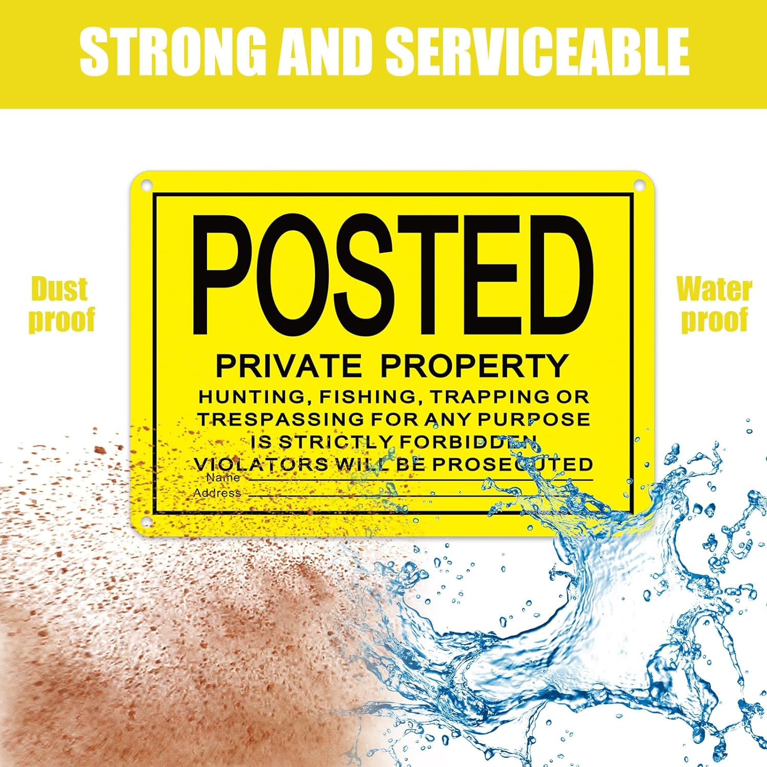 8 PCS No Trespassing Signs Private Property Reflective Aluminum Posted Signs Met
