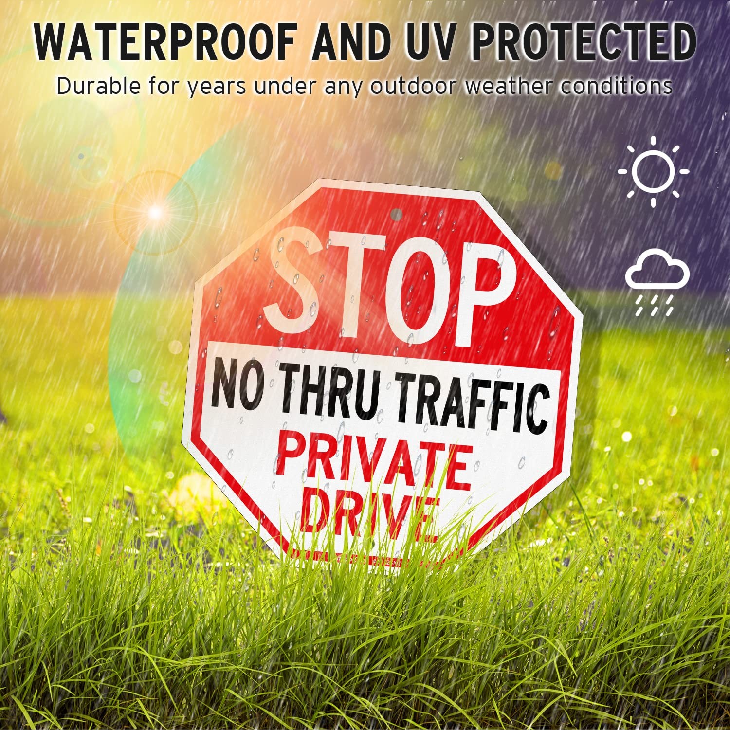 Private Drive Sign – 12×12 Inch Reflective Aluminum Sign, Weather/Fade Resist…