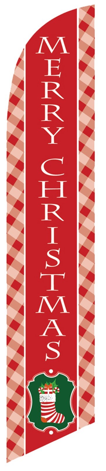 Merry Christmas Flag Flutter Feather Banner Swooper Stocking Holiday Windless