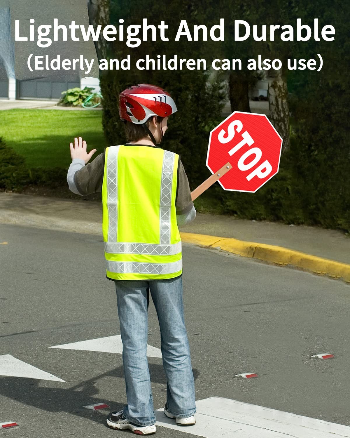 Stop Slow Sign, Double Sided Street Slow Warning Reflective Signs, 13×13 inch…